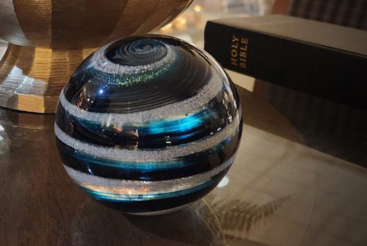 Glass infused with cremation remains